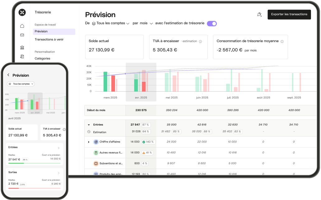 Interface de l’app Investor pour suivi financier