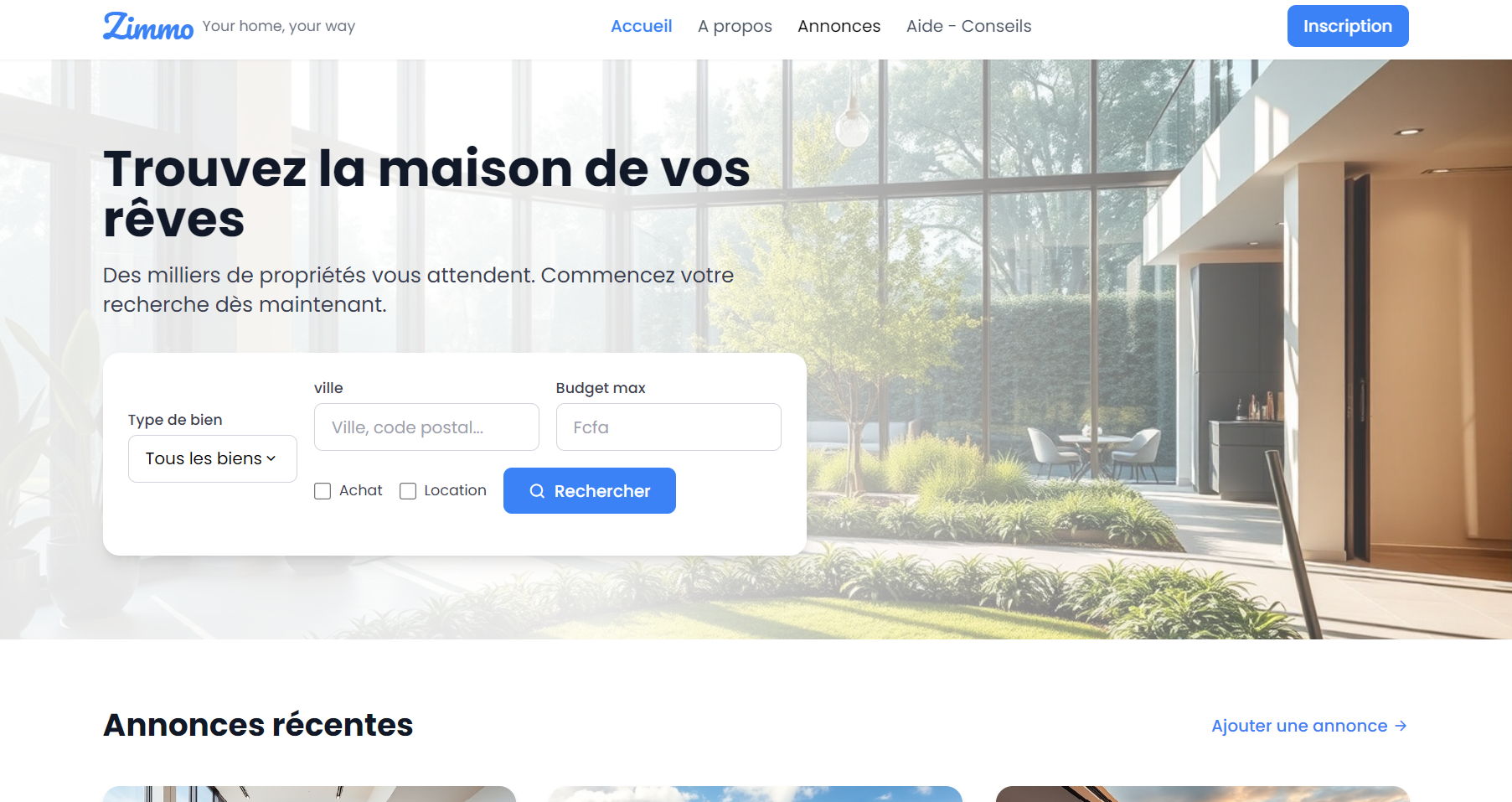 Plateforme Zimmo pour annonces immobilières